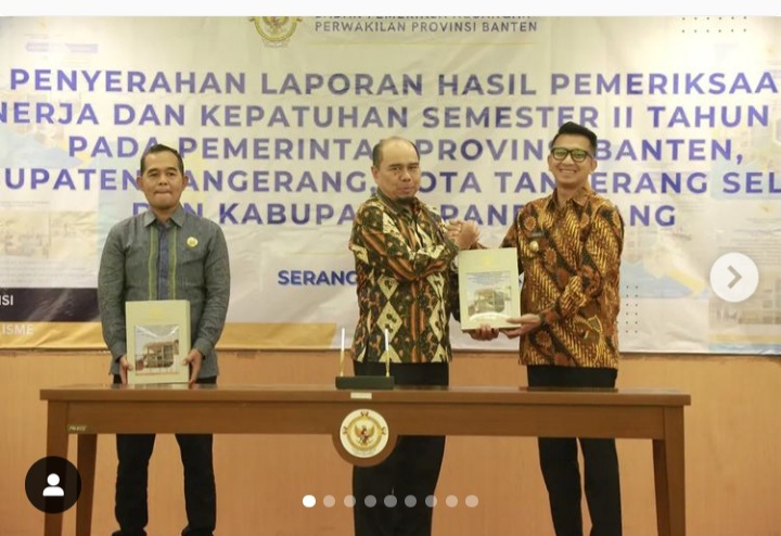 Wabup Tanto Terima LHP Kinerja dan Kepatuhan Semester II 2023 Dari BPK Perwakilan Banten