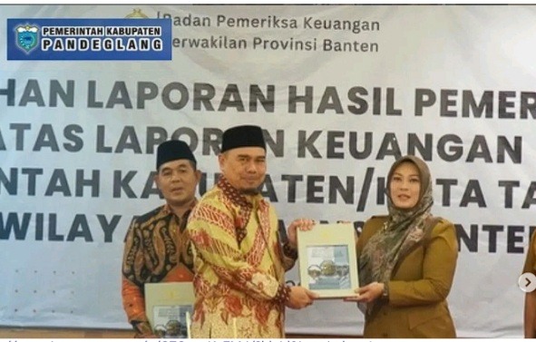 Kabupaten Pandeglang kembali meraih Opini Wajar Tanpa Pengecualian (WTP) dari Badan Pemeriksa Keuangan (BPK)