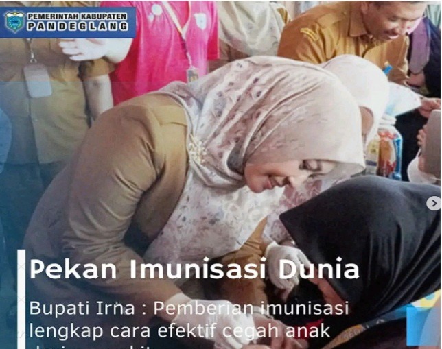 Peringati Pekan Imunisasi Dunia, Bupati Irna : Pemberian Imunisasi Lengkap Cara Efektif Cegah Anak Dari Penyakit