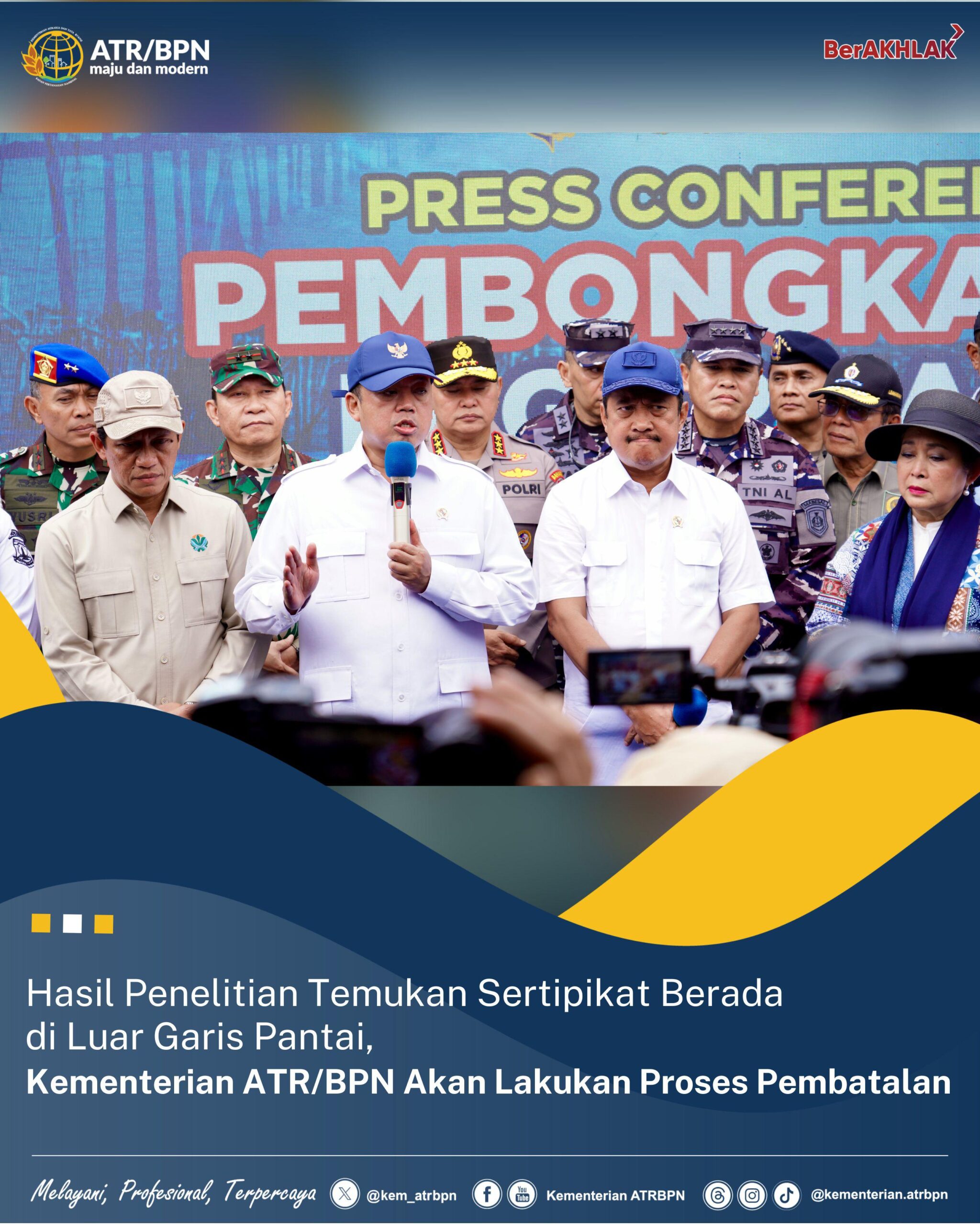 Hasil Penelitian Temukan Sertipikat Berada di Luar Garis Pantai, Kementerian ATR/BPN Akan Lakukan Proses Pembatalan